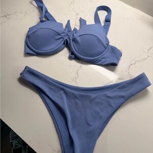 Light Periwinkle Ribbed Bikini Set